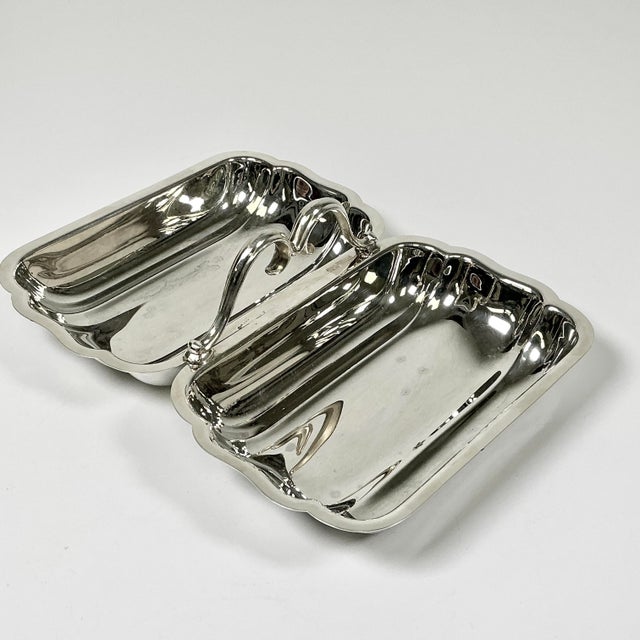 Mid 20th Century Mid-Century Hollywood Regency Traditional Silverplate Divided Relish Dish by Bristol Silver For Sale - Image 5 of 10