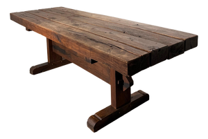 Rustic Wood Trestle Dining Table