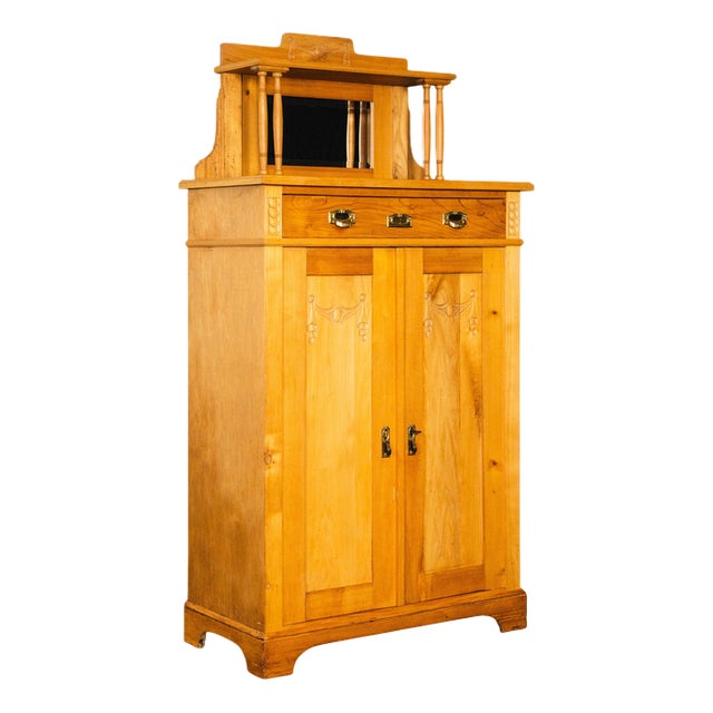 Art Nouveau Sideboard with Upper Section, Set of 2 For Sale