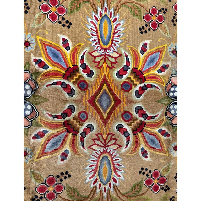 1920s Large Antique Hand-Knotted Art Nouveau Floral Oriental Rug, 11’9” × 8’6”, Circa 1920–1950 For Sale - Image 5 of 11
