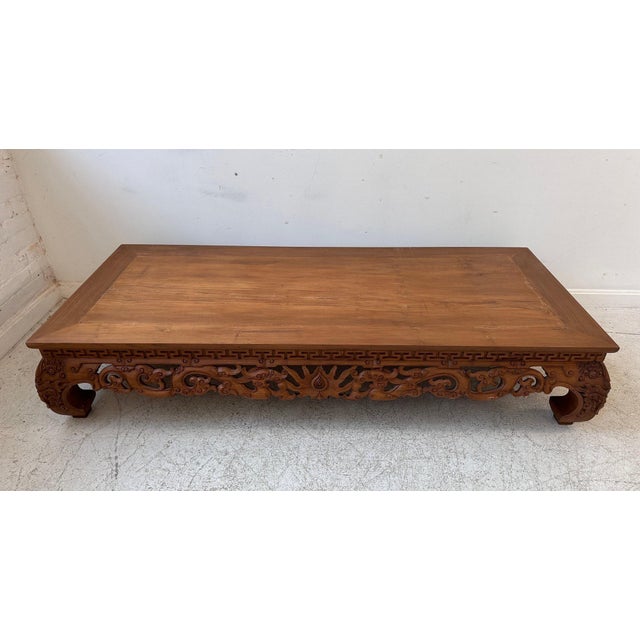Antique Rectangular Ming Dynasty Style Elm Wood Coffee Table For Sale - Image 4 of 16