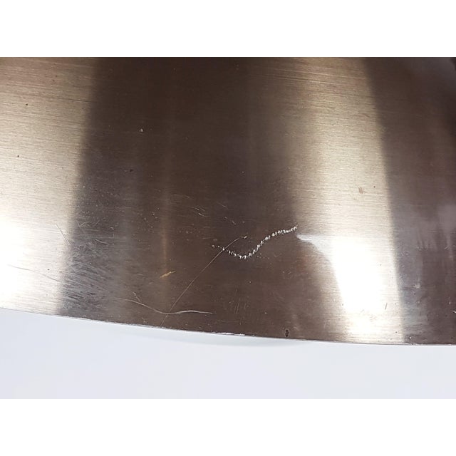 Italian White and Anodized Bronze Metal Table Lamp, 1960s For Sale - Image 9 of 10