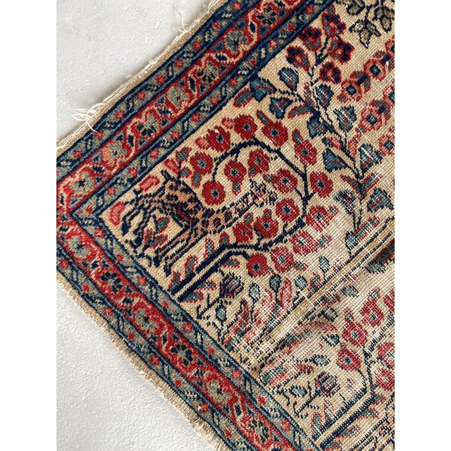 Vintage GIRAFFE MOTIFS Tree of Life Piece Rug 2.7 x 4.5 For Sale In Milwaukee - Image 6 of 10