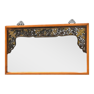 Mirror With Chinese Antique Screen Grapes Harmony