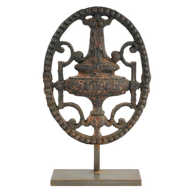 19th Century Cast Iron Convent Ornament on Base For Sale - Image 6 of 6