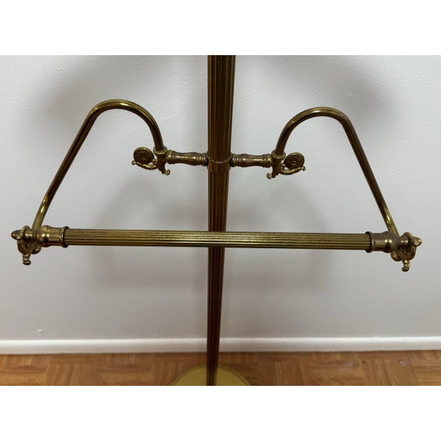 1960s Mid-Century Brass & Wood Gentleman’s Valet Stand For Sale - Image 9 of 12