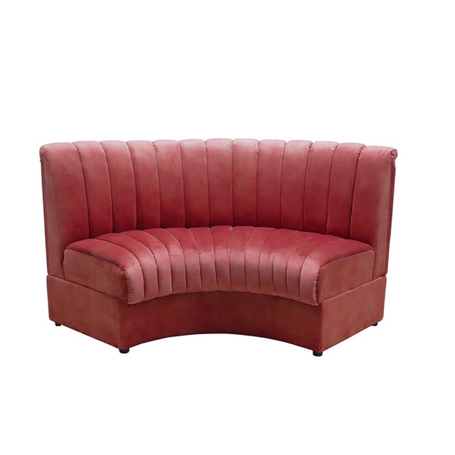 Not Yet Made - Made To Order Matthew Izzo Home Estelle Berry Velvet Curved Banquette Sofa For Sale - Image 5 of 5