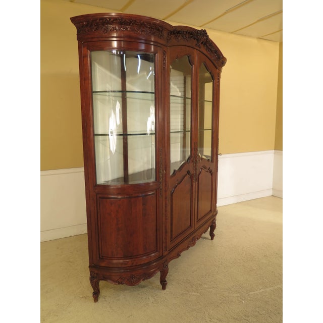 1980s Vintage French Style Beveled Glass China Cabinet For Sale - Image 11 of 13