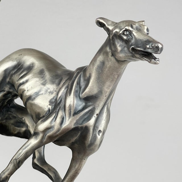 Brown Vintage Silver Sculpture of Racing Greyhounds by Angelo Schiavon, Italy, 1950s For Sale - Image 8 of 15