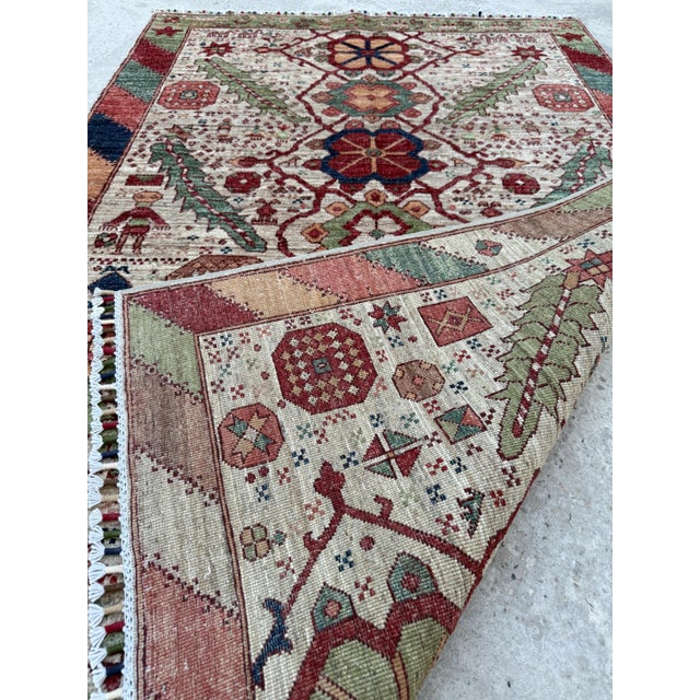 Beige Ivory Mamluk Design Area Rug, 03'11 X 05'11 For Sale - Image 8 of 13