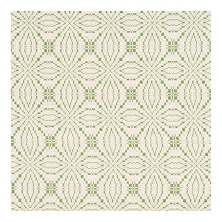 Schumacher Francestown Coverlet Fabric in Leaf For Sale