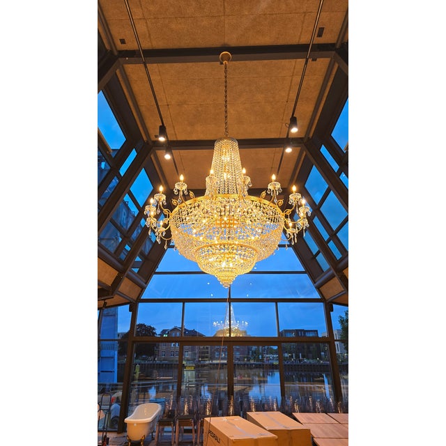 Not Yet Made - Made To Order Custom Empire Style Lead Crystal Basket Chandelier 48 Lights 200 Cm For Sale - Image 5 of 7