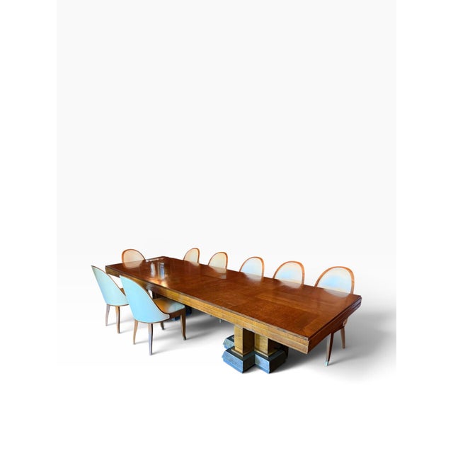 1 of 12 Cygal Art Deco Walnut & Leather Spoon Back Dining Chair For Sale In Los Angeles - Image 6 of 7