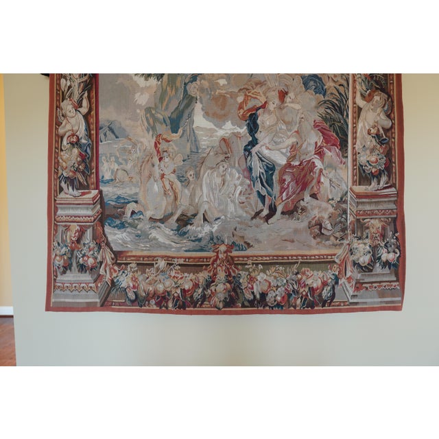 Vintage Tapestry Depicting Angels For Sale - Image 4 of 18