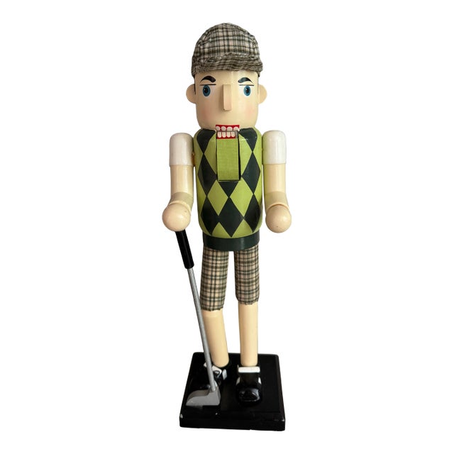 Golfer Nutcracker Figurine For Sale