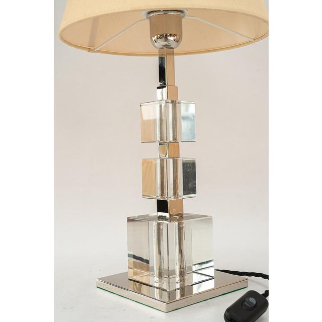 Large Art Deco Nickel-Plated Table Lamps with Fabric Shades from Bakalowits & Söhne, 1920s, Set of 2 For Sale - Image 11 of 18