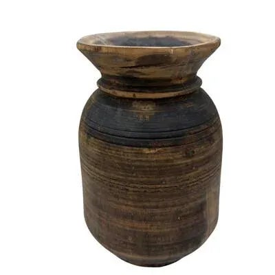 Vintage Indian Wooden Milk Pot For Sale - Image 4 of 5
