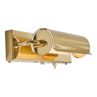 1960s Scandinavian Brass Rotating Wall Lamp in the Style of Charlotte Perriand For Sale