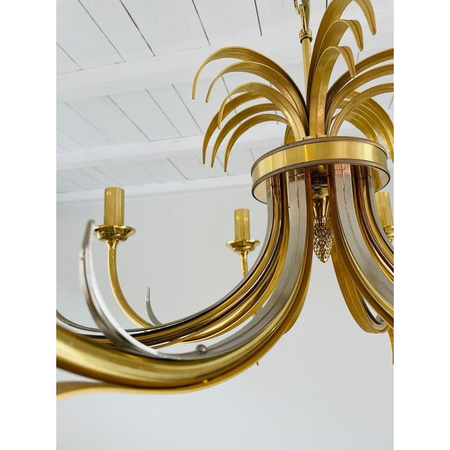 Brass and Chrome Pineapple Chandelier, 1970s For Sale - Image 6 of 10