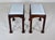 English Chippendale Style Footstools by Madison Square in Mahogany & Blue For Sale - Image 3 of 5