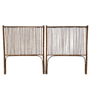 Vintage Tortoise Bamboo Twin Headboards - a Pair For Sale
