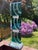 David Muñiz Lucite Acrylic Art Sculpture, signed and dated for 2002. The piece is comprised of vibrantly colored turquoise...