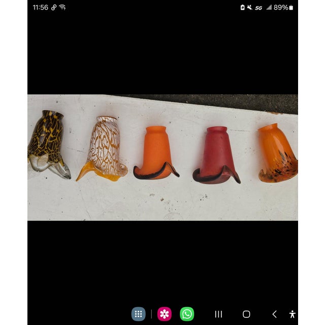 Metal 1990s Handmade Wrought Iron 11 Tulips Blown Glass Floor Lamp For Sale - Image 7 of 7