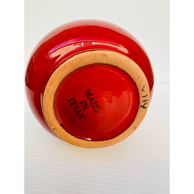 Ruby Red Vintage Italian Red Glazed Pottery Pitcher and Serving Bowl For Sale - Image 8 of 12