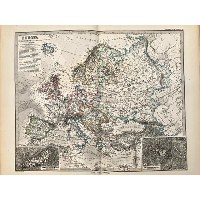 This is an excellent map of Europe. Title: Europa; Created by A Stieler, 1877, Gotha. The countries are color coded and...
