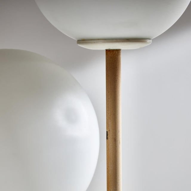 Beige Metal and Glass Floor Lamp, 1980s For Sale - Image 8 of 10