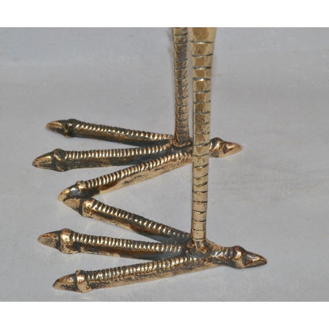 Bronze Crane Life-Size Animal Sculpture Handcrafted Mid-Century Modern 1970 For Sale - Image 11 of 13