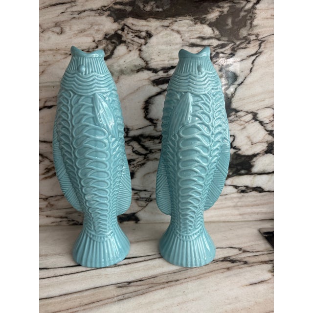 Koi Fish Shaped Vase, Pair For Sale - Image 4 of 6