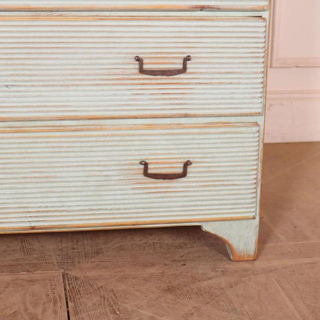 Swedish Fluted Drawer Front Commode For Sale - Image 4 of 11