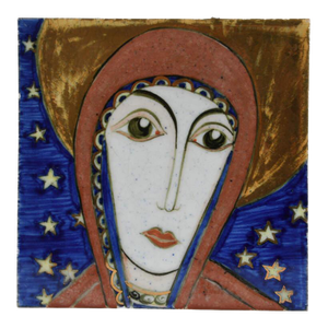 Icaro Rhodes Madonna of Phileremos Majolica Ceramic Tile