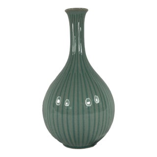 1980's Asian Korean Celadon Vase For Sale