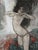 The Door, ca. 2010 by Rebecca Leveille-Guay | Watercolor and gouache of a woman with flowing hair For Sale