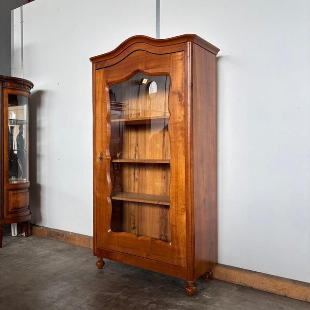 Antique Biedermeier Solid Cherry Display Cabinet, 1830 For Sale - Image 3 of 18