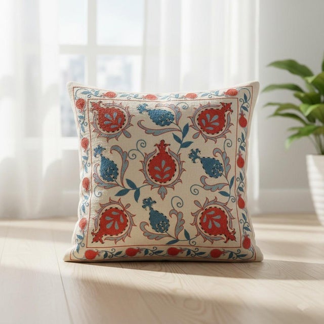 New Hand-Embroidered 100% Silk Cushion Cover – Authentic Uzbek Textile Art Elevate your home décor with this exquisite...