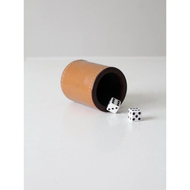 Vintage Leather Dice Cup Set For Sale - Image 4 of 12
