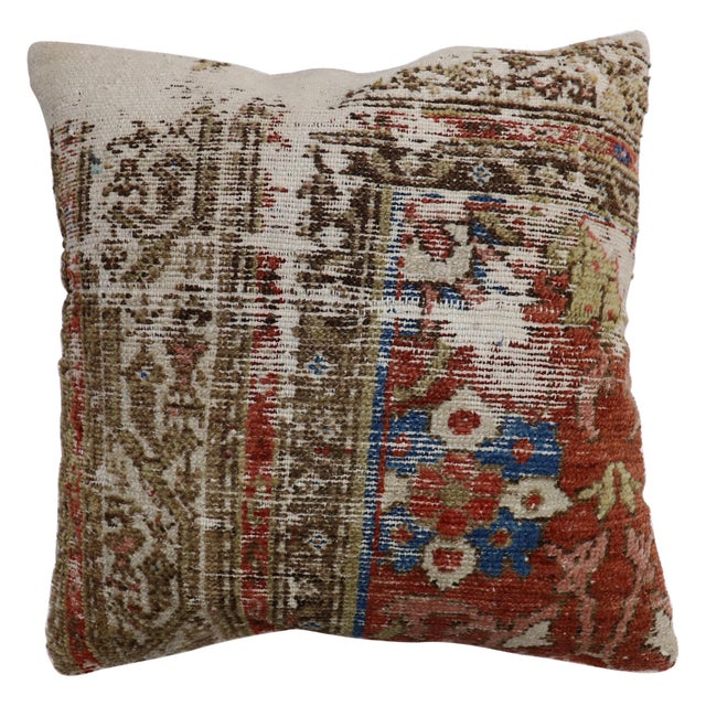 Pillow made from a persian malayer rug from the 20th century. Size: 20'' x 20''.