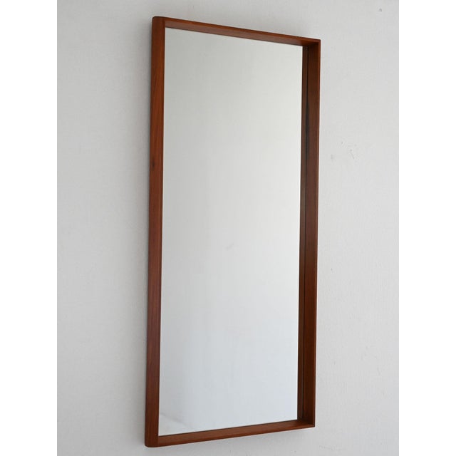 Vintage Scandinavian Teak Rectangular Mirror, 1960s For Sale - Image 6 of 6