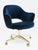 Mid-Century Modern Original Saarinen Executive Arm Chair in Navy Velvet, Swivel Base, Custom Gold Edition - Set of 2 For Sale - Image 3 of 3