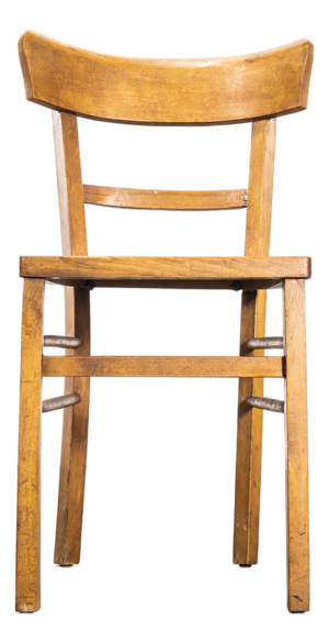 Vintage Oak and Bentwood Café Chairs, 1950s, Set of 4
