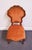 Brown Vintage Antique Solid Beech Louis XV Victorian Rococo Revival Accent Side Chair W. Embossed Velvet Upholstery For Sale - Image 8 of 9