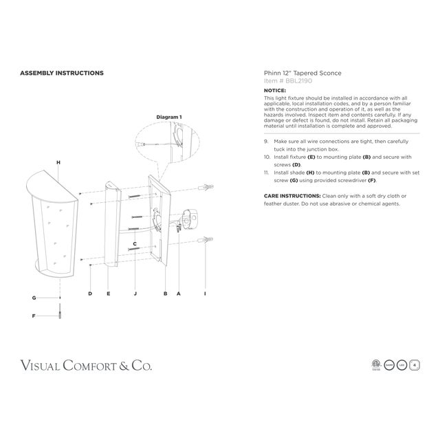 Barbara Barry for Visual Comfort Signature Phinn 12" Tapered Sconce in Polished Nickel with White Glass For Sale - Image 9 of 9