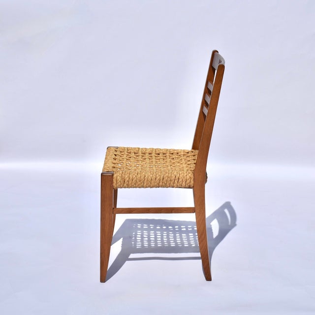 1940s 1940s Pair of Rope & Beech Wood Chairs Attributed to Frida Minet & Adrien Audoux for Vibo Vesoul For Sale - Image 5 of 10