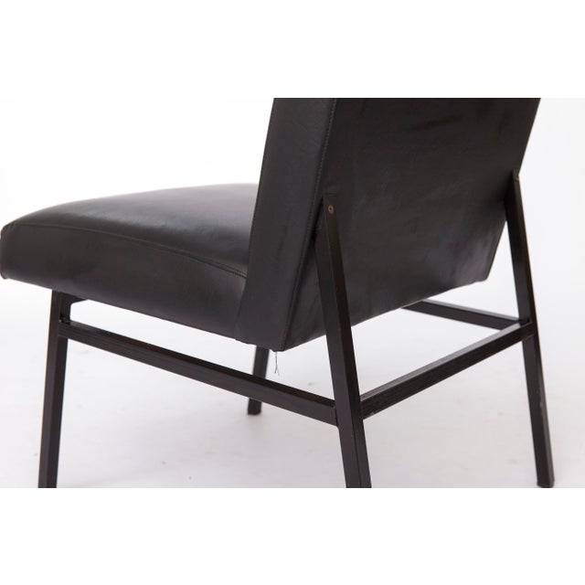 Vintage Lounge Chair in Black Faux Leather from Stol Kamnik, Slovenia, 1960s For Sale - Image 6 of 9