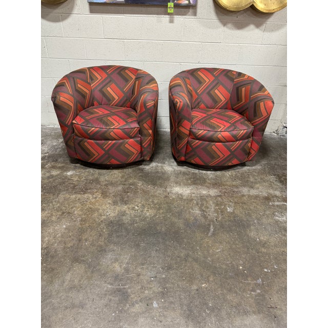 I suspect these were made for a commercial setting given the quality and fabric. Super condition with minor wear. Colors...