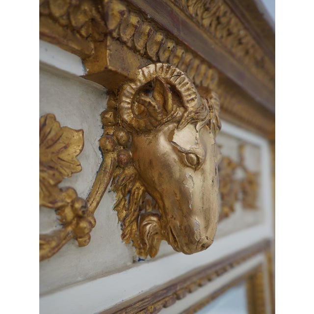 19th Century French Louis XVI 19th Century Rams Head Pier Mirror For Sale - Image 5 of 16