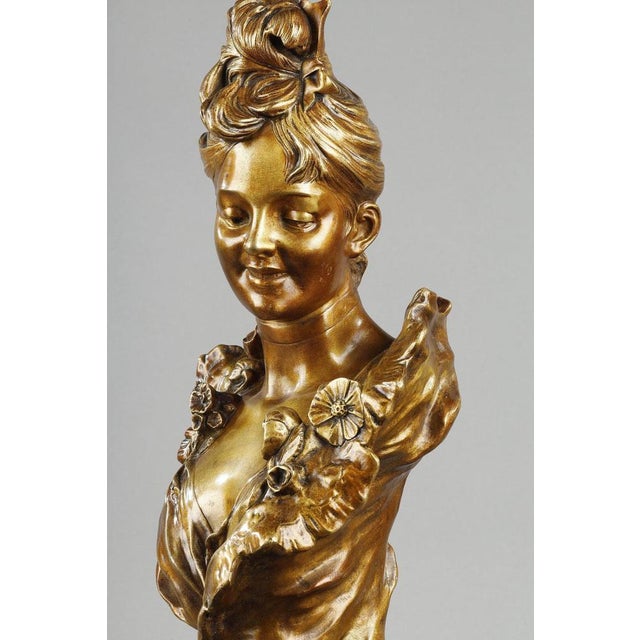 Belle-Epoque Bust of a Young Woman attributed to Victor Léopold Bruyneel, 1900 For Sale - Image 14 of 18